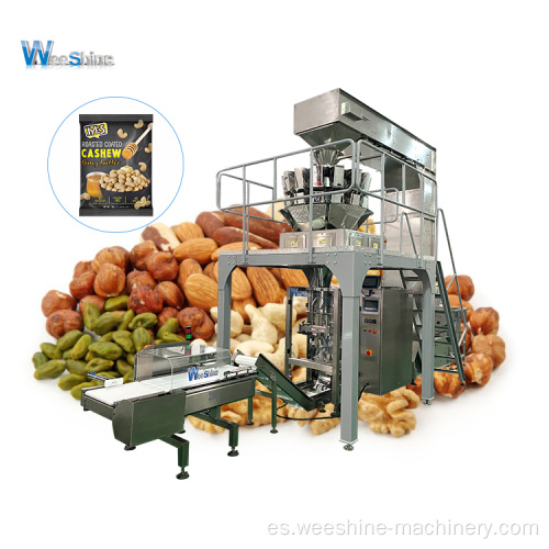 Máquina de nueces de anacardos de paquete automático de servo VFFS de pesaje